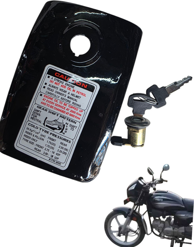 BIKEBLOOM Tank plate with lock for splndr plus bike(black colour lid plate) Bike Tank Pad