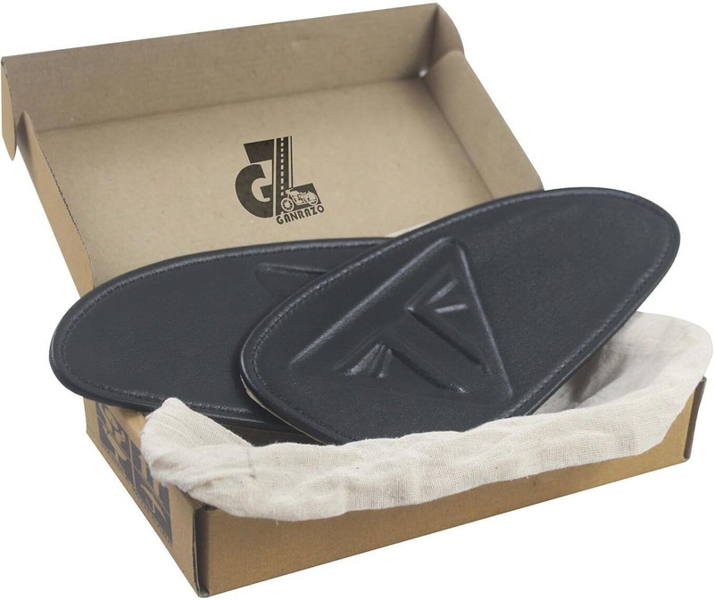 G-GANRAZO GENUINE LEATHER BLACK TANK PADS FIT FOR TRIUMPH SPEED & SCRAMBLER 400 Bike Tank Pad