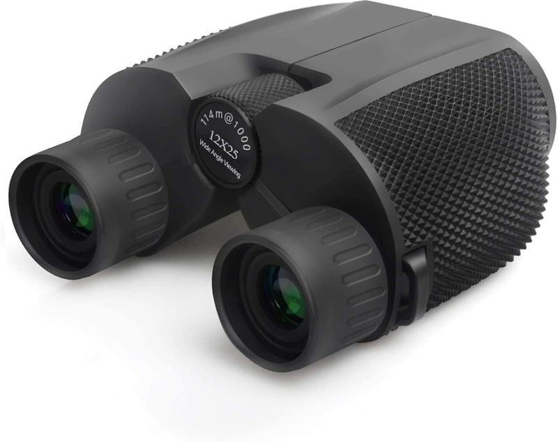 VICHAXAN 12X25 HD Portable Binoculars 1000m Long Distance Hunting and Tourism Binoculars(114 mm , Black)