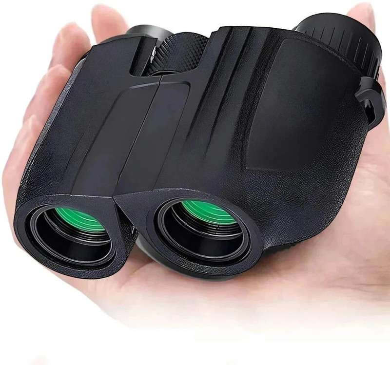 COMET 10X25 Cmpact Foldable Mini Binoculars 25x Zoom Waterproof Binoculars(10 mm , Black)