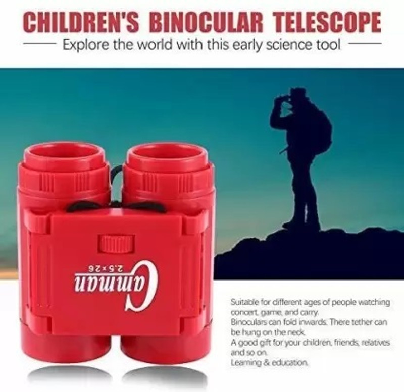 SUNEJATRADES Binocular Polarized Folding Telescope for Kids Binoculars (15 mm) Binoculars Binoculars(15 mm , Red)