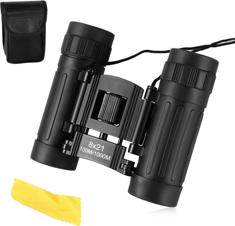 Commet 8x21 Portable Binoculars Long Range Compact HD Zoom for Travel Binoculars(21 mm , Black)