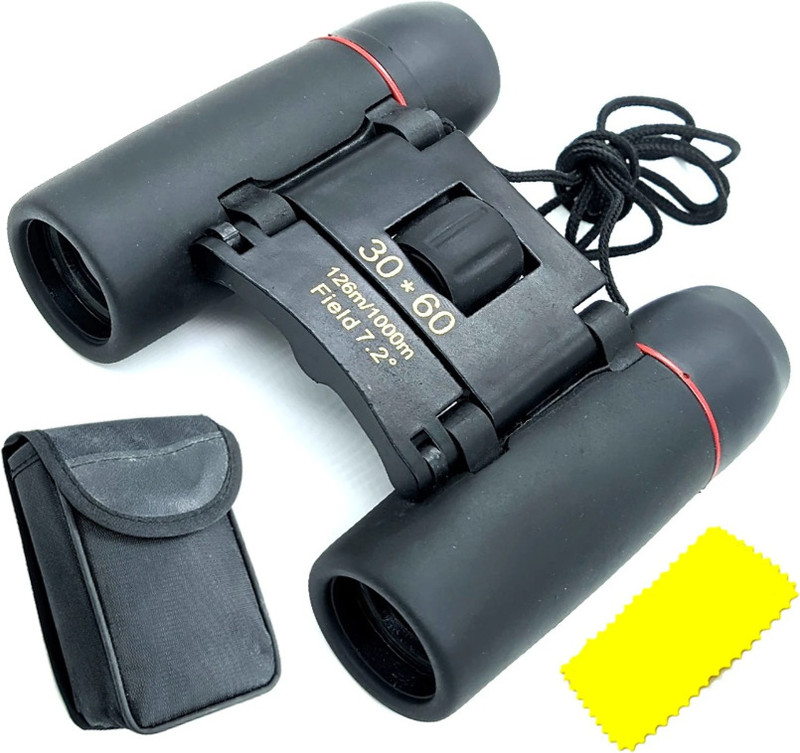 Tech Inspire 30x60 HD Binoculars Compact Foldable Telescope for Travel Outdoor Black Binoculars(60 mm , Black)