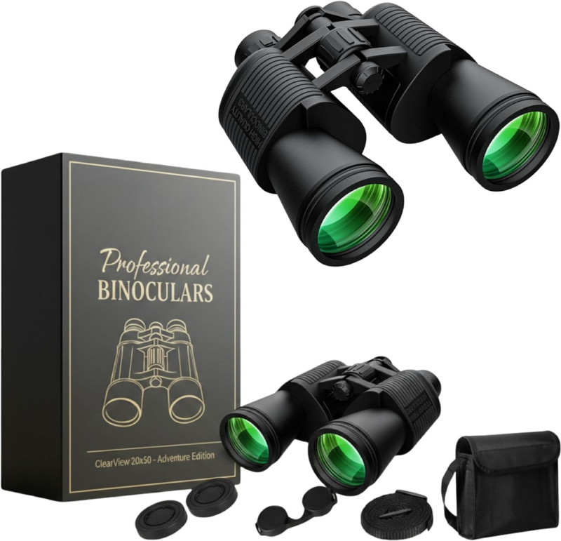 FlamitzStar 20x50 HD Vision Long Range Outdoor Binoculars for Bird Watching, Travel & Sports Binoculars(50 mm , Black)