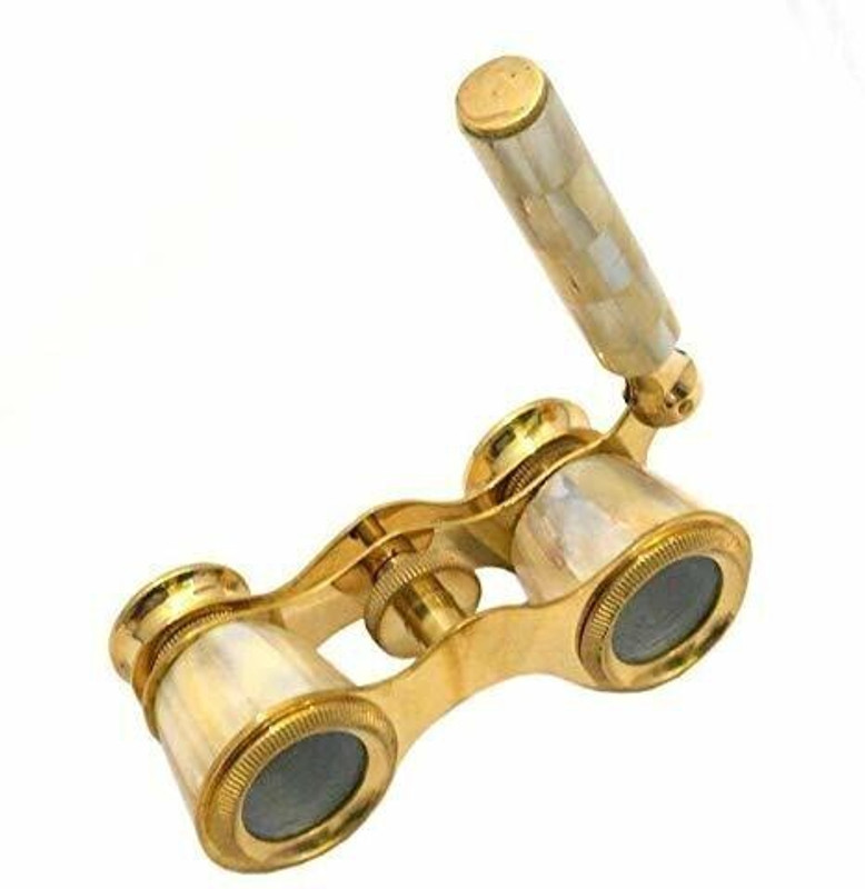 Ascent India Solid Vintage Brass Antique 1917 Brass Traveling Telescope Binoculars Monocular Binoculars(4 mm , Gold)