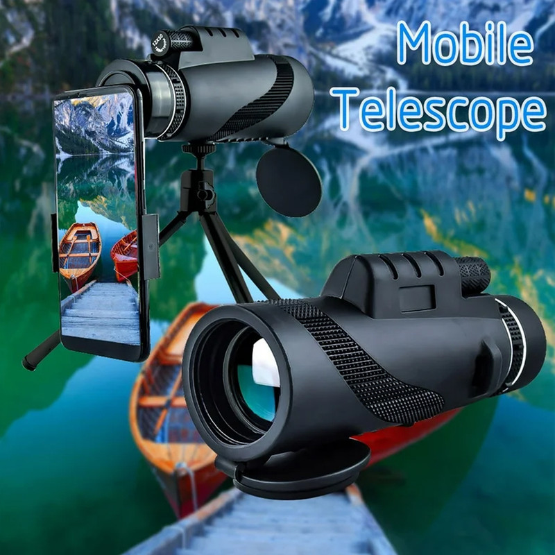 Bushne 40x60 Waterproof Portable Zoomable Telescope Clear Focus Monocular Binoculars(40 mm , Black)