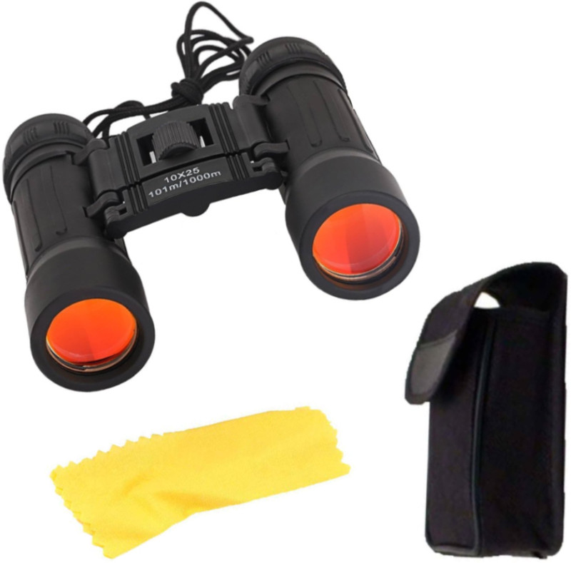 CMET High Quality Outdoor 10x25 zooming zoom Folding Rotate adjustable travelling Binoculars(25 mm , Black)