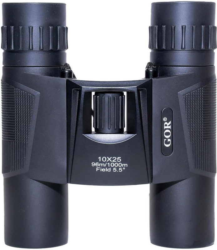 GOR Compact Roof Prism Pocket Binocular (10x25) Sightseeing Wildlife Trekking Binoculars(25 mm , Black)