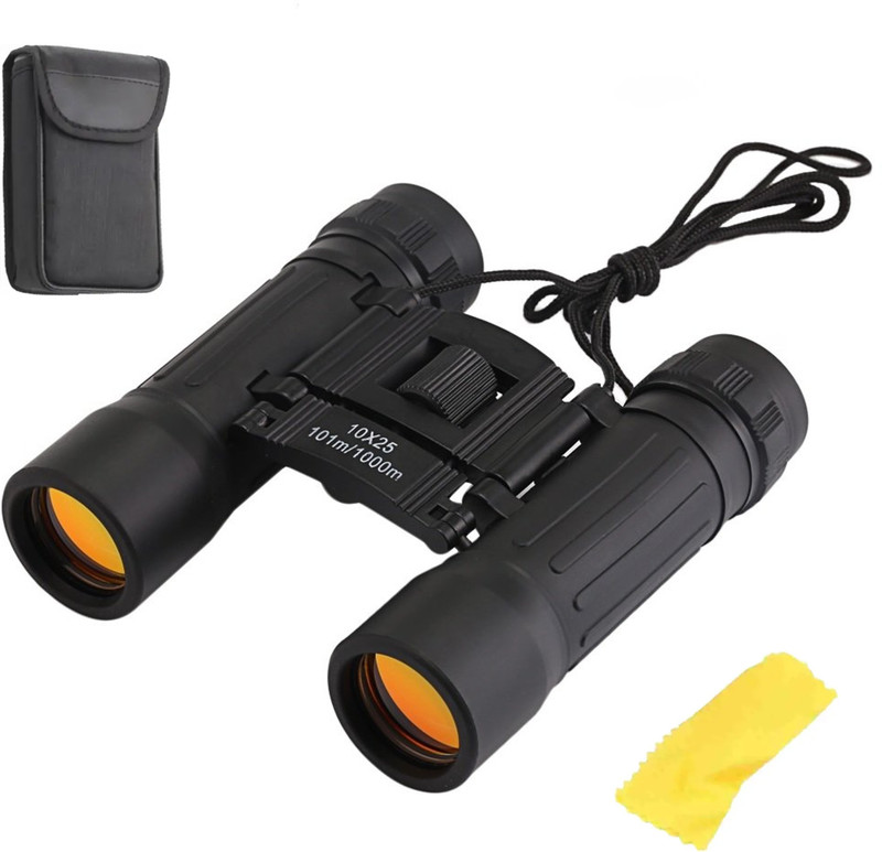 Commet 10x25 Mini Binoculars for Kids & Adults – Clear View for Outdoor Fun Binoculars(10 mm , Black)