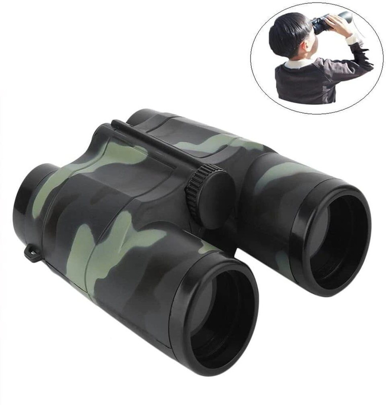 Kmc kidoz Binoculars Toy for Kids, Boys and Girls, Military Style. 4X Zoom Binoculars(35 mm , Multicolor)