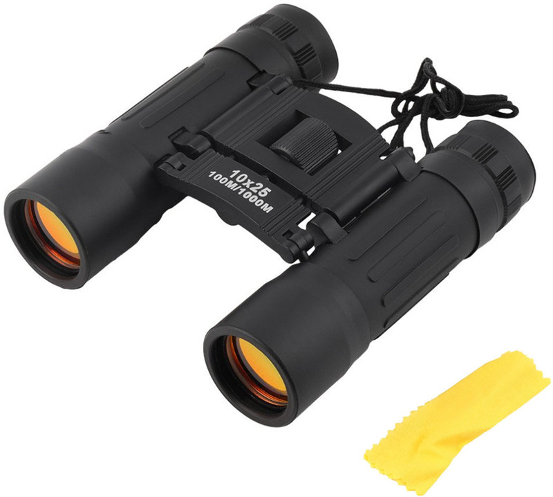 Commet 10x25 Compact Binoculars HD Vision Long Range Zoom for Travel, Sports, Birding Binoculars(10 mm , Black)