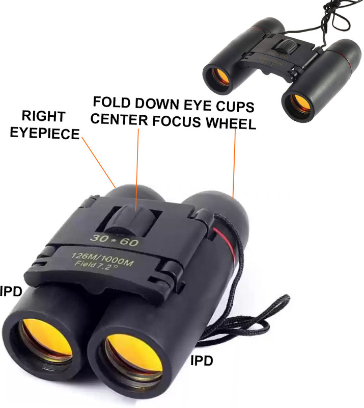 SAKURE New Professional original Foldable HD 30X60 Hunting, Camping Bird Outdoor Binoculars(60 mm , Black)