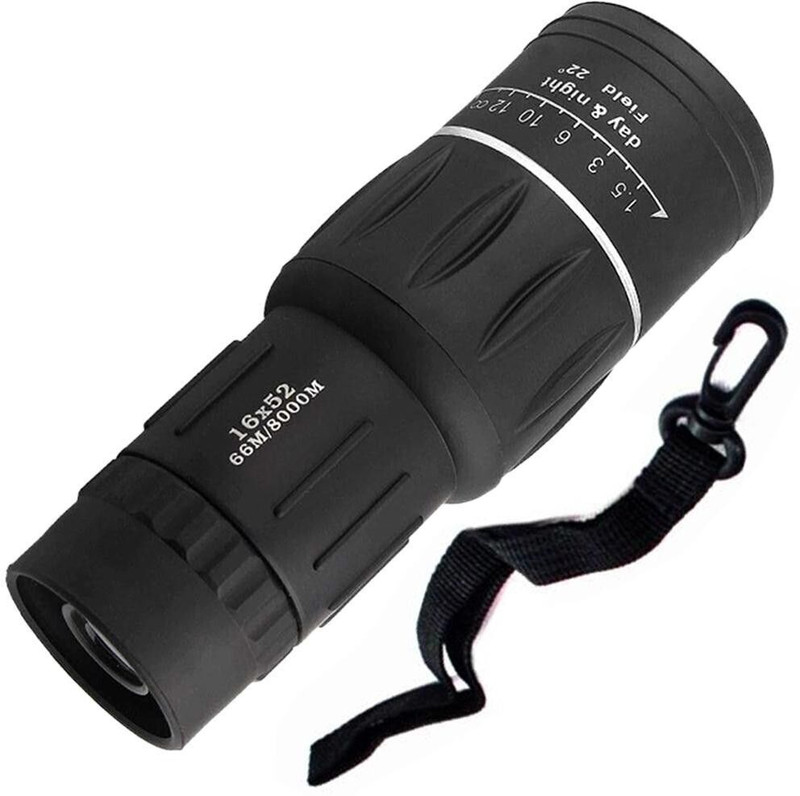 FFR High Powered Dual Focus Day & Night 16x52 HD Vision Optical Monocular Telescope Outdoor Portable Handheld Ultra Monocular Scope for Hunting Camping Monocular(52 mm , Black)