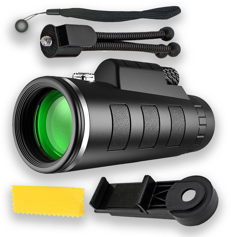 CICASTO Universal Mobile Binoculars with Phone Clip for Distance Viewing Monocular(40 mm , Black)