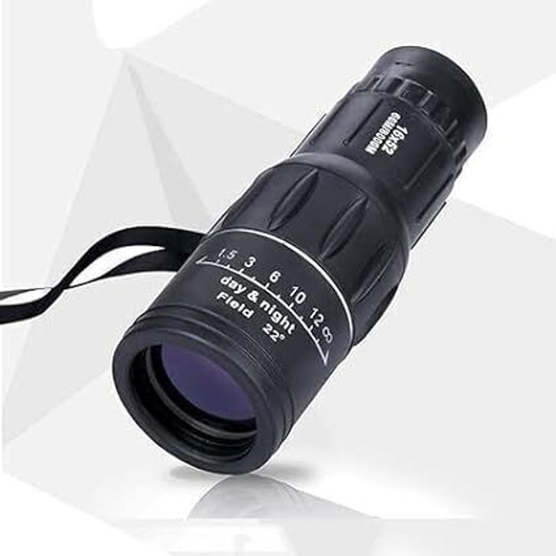 Real Instruments 16x52 Monocular Dual Focus Optics Zoom Telescope for Birds Watching/Wildlife Etc Monocular(16 mm , Black)