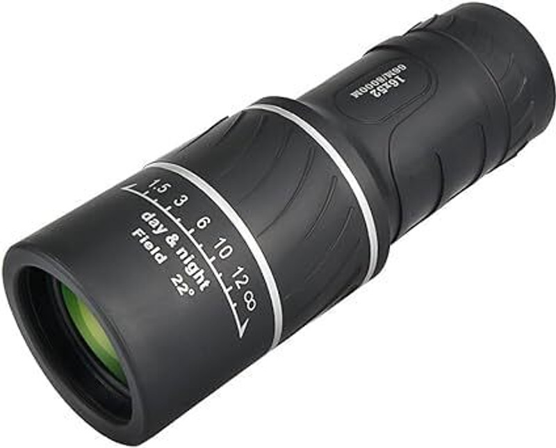 Real Instruments 16x52 Powerful Prism Binocular Monocular Telescope Monocular(16 mm , Black)