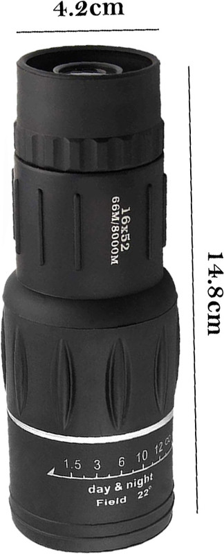 Crostal Long Range Adjustable Professional Monocular Camping, Hiking & Sports Monocular(52 mm , Black)