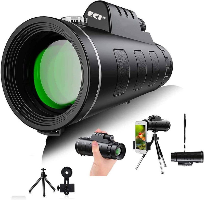 Eci 40X60 Magnification Zoom HD Monocular Telescope Riflescope(60 mm , Mount & Tripod, Bi&Focal Monocular Telescope For Adults & Childeren)