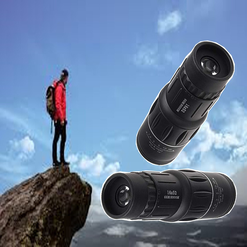 Bushnail Waterproof Portable Binocular Outing Camping Monocular Hiking Telescope(16 mm , Black)