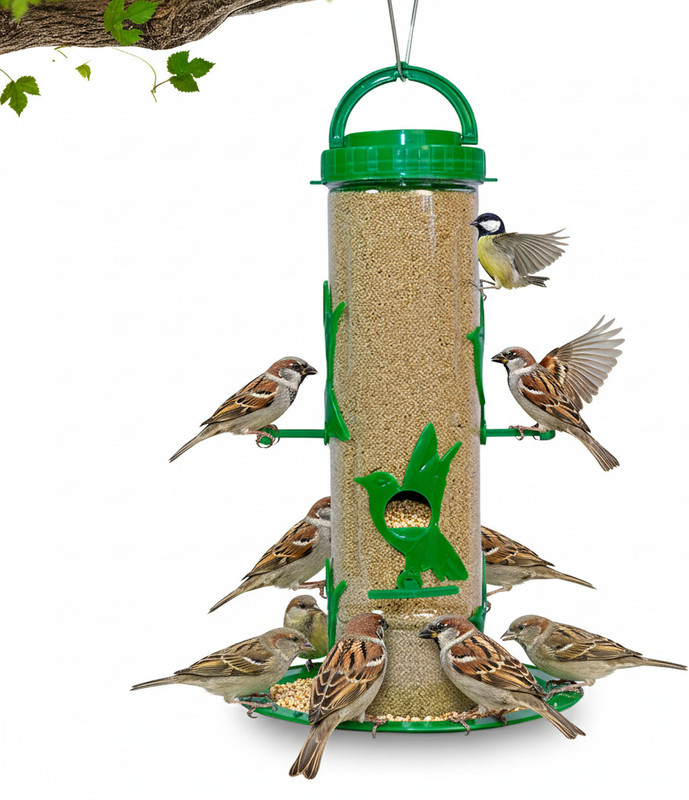 AMIJIVDAYA Large Tube Bird Feeder(Green)