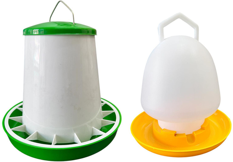 Q8 Twinkle Poultry Feeder and Waterer Set|1 Liter Capacity Feed Container & Water Dispenser Caged Bird Feeder(Multicolor)