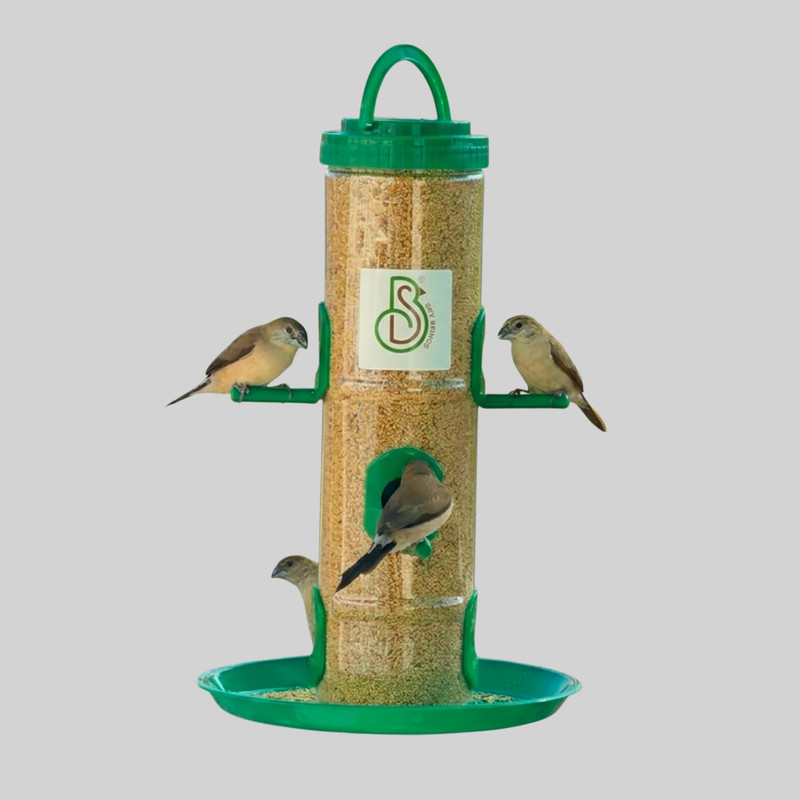 Skybeings 6-Port Hanging Bird Feeder for All-Weather Use Window Bird Feeder(Green)