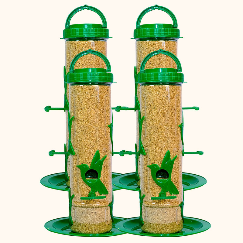 GKWings Pack of 2 Outdoor Hanging Tube Feeder | Garden and Balcony Decorative Unit Tube Bird Feeder(Green)