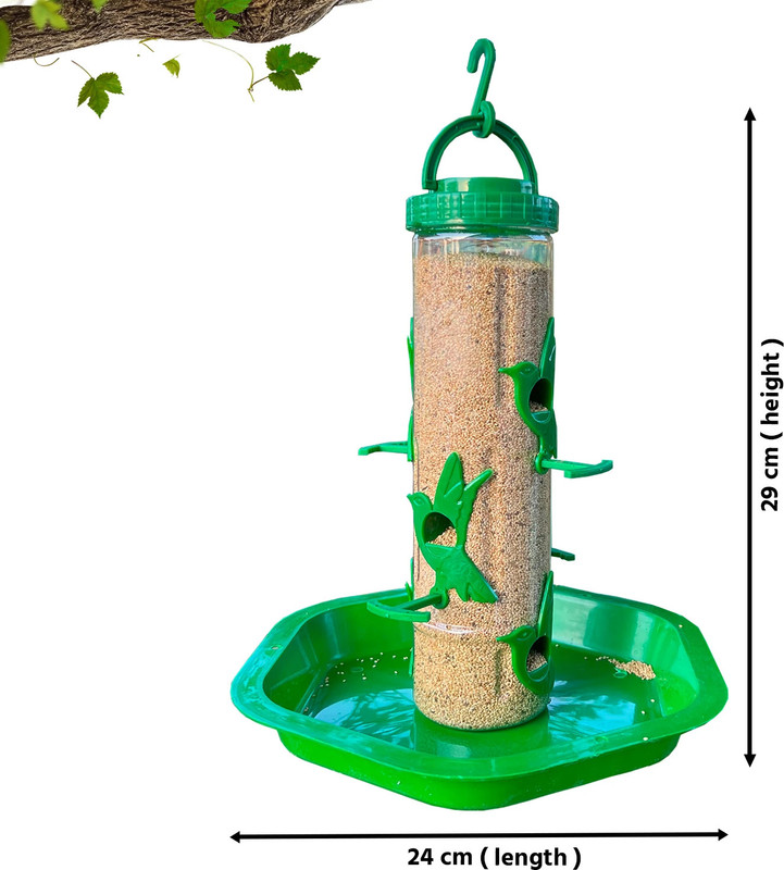 AMIJIVDAYA Ami Jivdaya Large hexagon shape Bird Feeder ( Pack Of 2). Window Bird Feeder(Green)