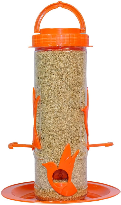 AMIJIVDAYA Hanging Bird Feeder 6 Ports | 900 g | Pack of 4 Window Bird Feeder(Orange)