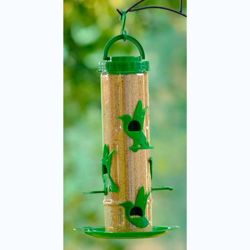 GKWings Large Outdoor Hanging Feeder with Tube Shape for Seed Storage Tube Bird Feeder(Green)