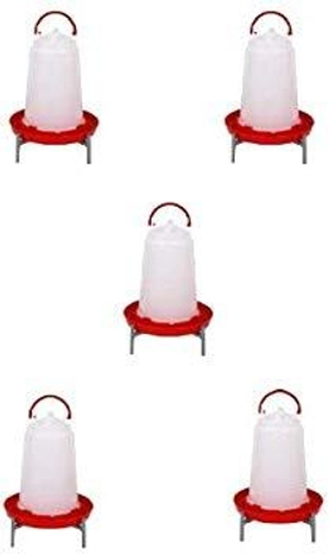 Praish Bird 3 Liter Drinker In Red (Set Of 10) Ground Bird Feeder(White)