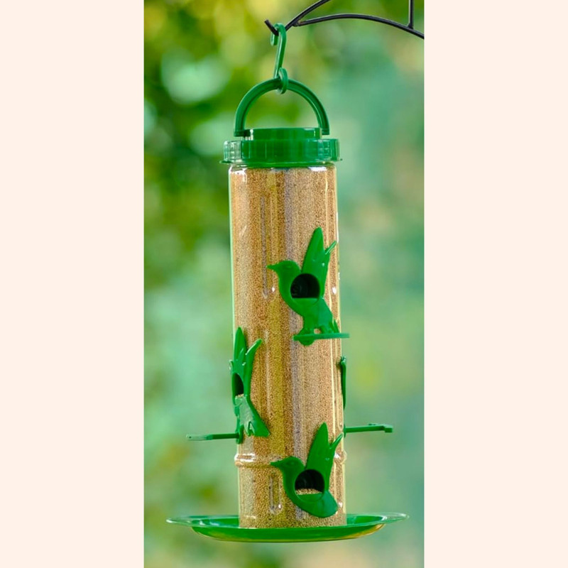 GKWings Long Tube Feeder for Seeds Perfect for Balcony and Garden Setup Window Bird Feeder(Green)