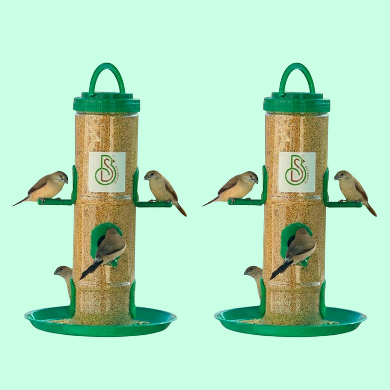 Skybeings 2 Pcs Bird Feeder Combo for Front & Back Garden Window Bird Feeder(Green)