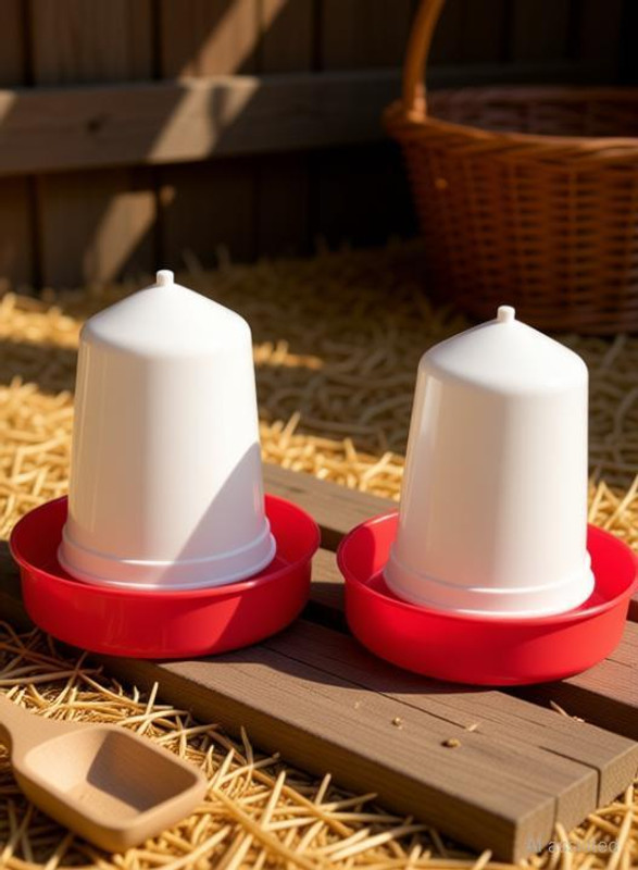 SUGUNA Both 500 gram feeder and drinker for all birds,quail,poultry chick(pack of 2) Common Bird Feeder(Red, White)