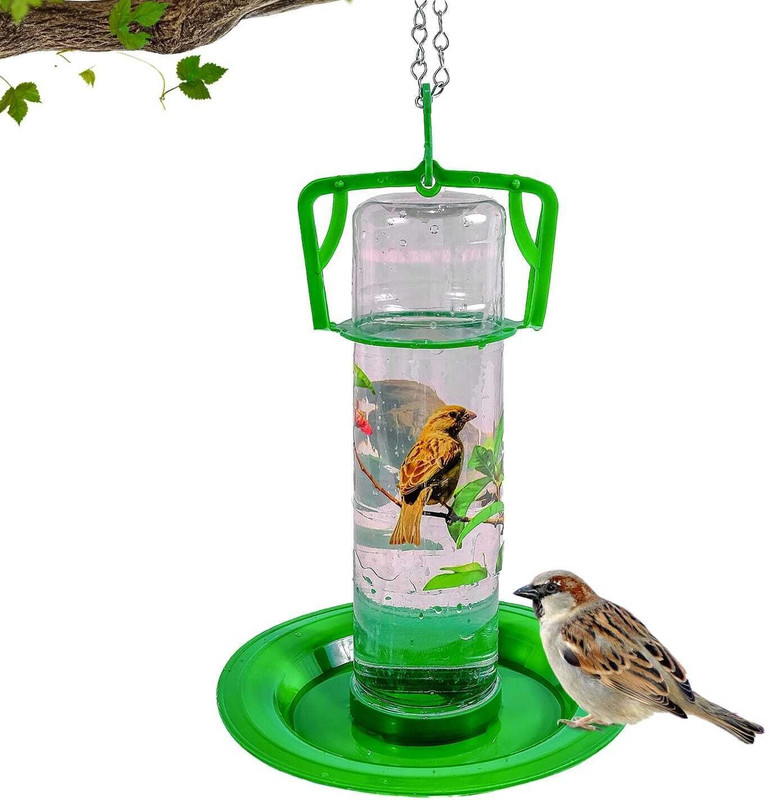 PAKSHI DAYA Automatic Bird Water Feeder for Window & Balcony | Hanging Bowl Window Bird Feeder Bird Feeder(Green)