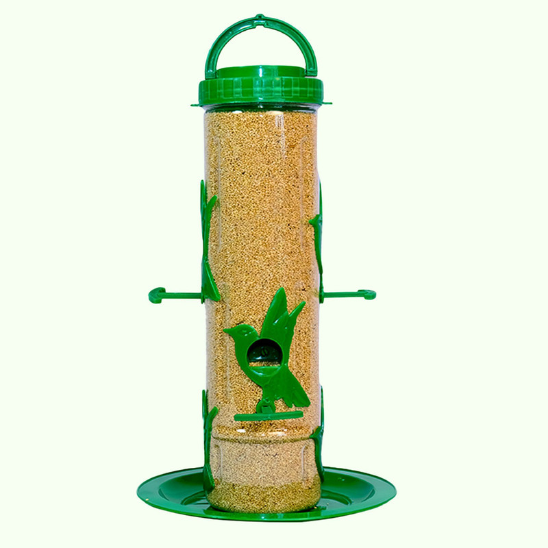 GKWings Weather-Safe Feeder Tube | Hanging Outdoor Seed Accessory Tube Bird Feeder(Green)