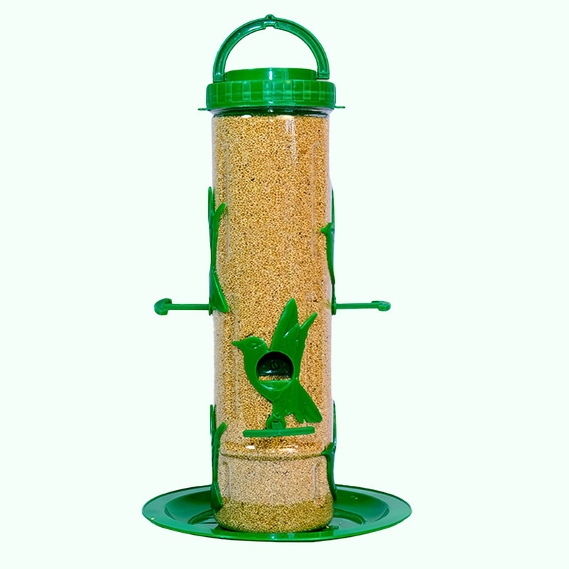 GKWings Large Outdoor Hanging Feeder Set | Tube Style Weather-Resistant Design Tube Bird Feeder(Green)