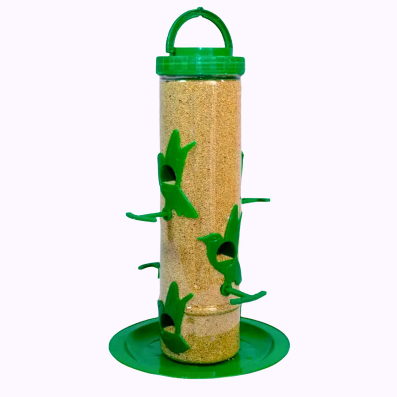 GKWings Clear Tube Feeder for Balcony | Weatherproof Outdoor Accessory Window Bird Feeder(Green)