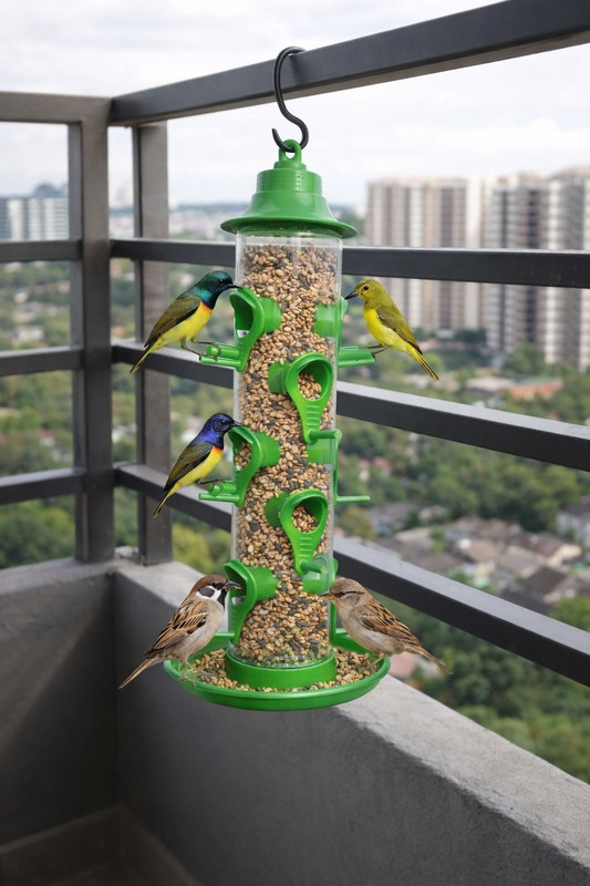 Avirox Tube Bird Feeder(Green)