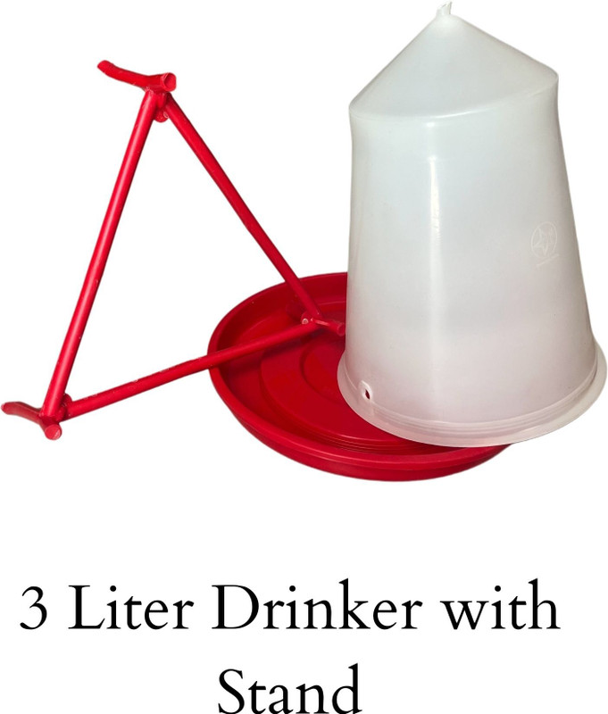 GKI POULTRY 3 Ltr Drinker Ground Bird Feeder(Multicolor)