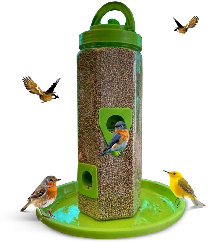 AWESTAR INCORPORATION Transperent Window Bird Feeder Bird Feeder(Clear, Green)