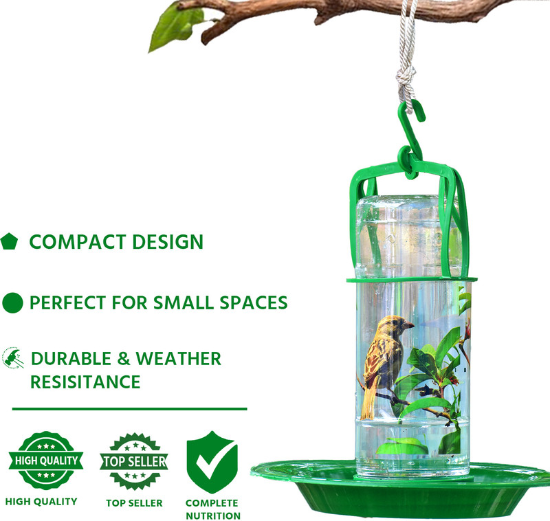 AMIJIVDAYA Medium Water Feeder Tube Bird Feeder(Green)