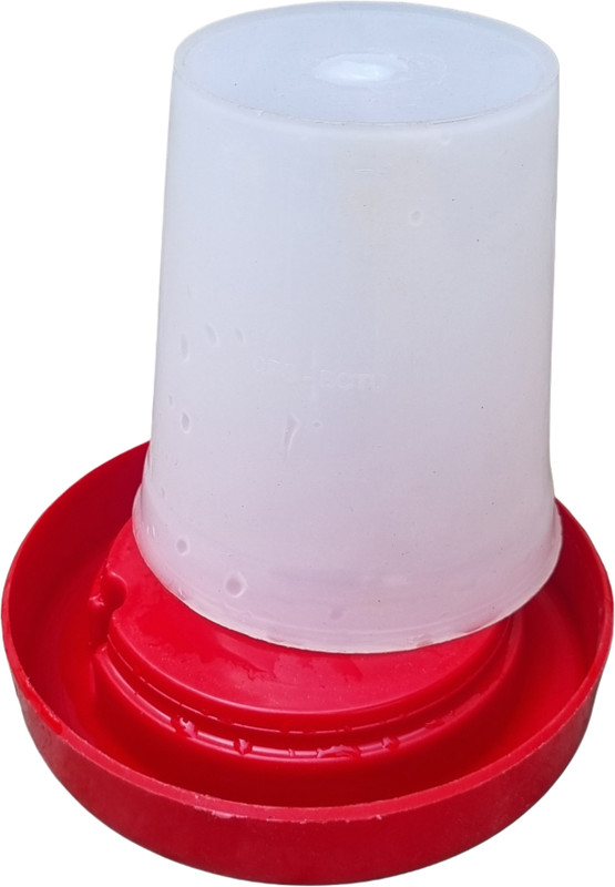 GKI POULTRY Bird Cage Drinker 500ml (Pack of 5) Ground Bird Feeder(Red, White)