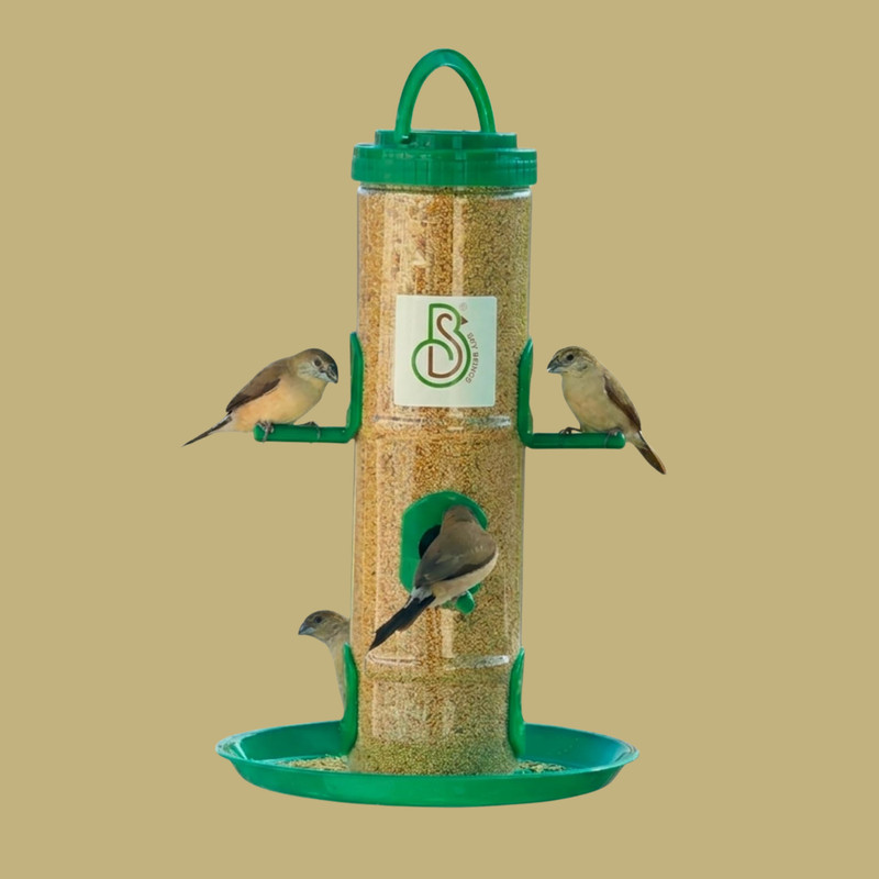 Skybeings Terrace Hanging Bird Food Dispenser - Weatherproof Window Bird Feeder(Green)