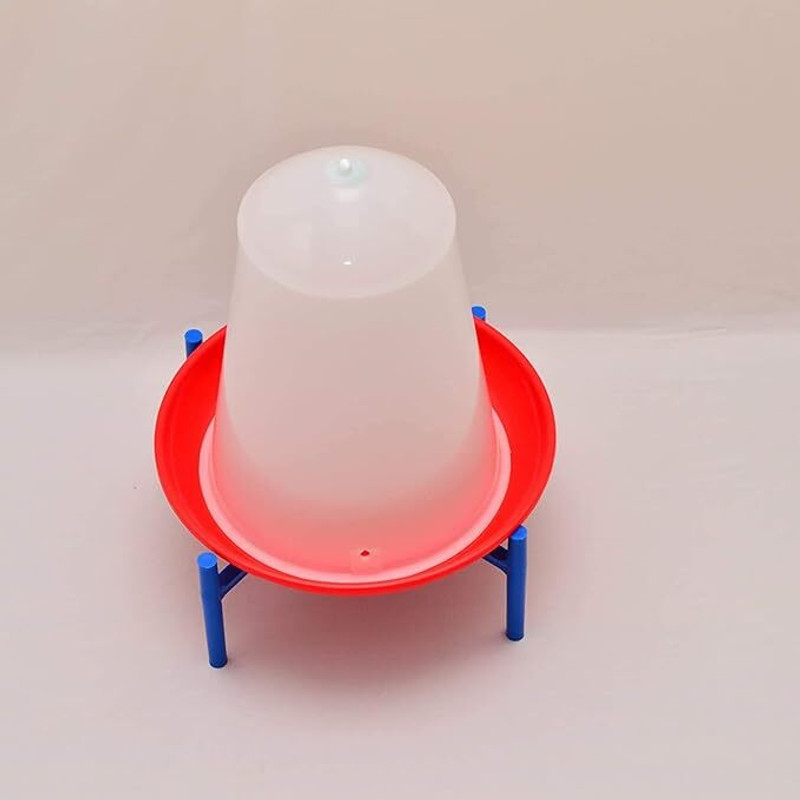 Praish Plastic Water Drinker and Feeder, 500ml Capacity, Poultry Equipment for Birds, Ground Bird Feeder(White)