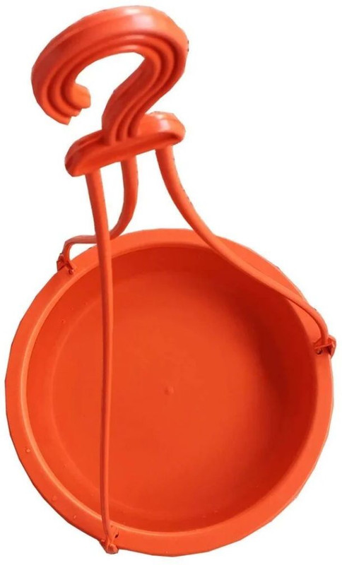 SAVARA Plastic Hanging Bird Feeder Bowl with Hook – Round Bird Feeding & Water Tray Tray Bird Feeder(Orange)