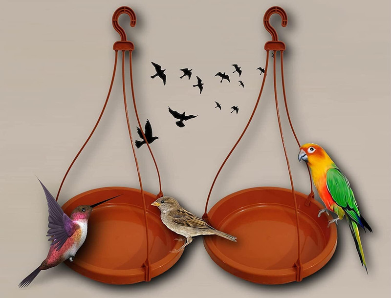 DUANT Hanging Bird Water Feeder for Outdoor Garden Decoration Window Bird Feeder Bird Feeder(Orange)