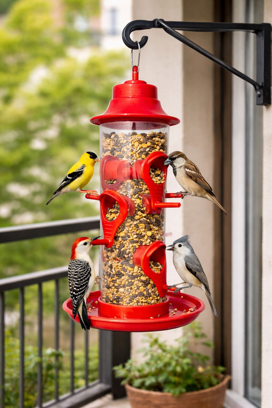 Avirox Blue Bird Bird Feeder(Red)