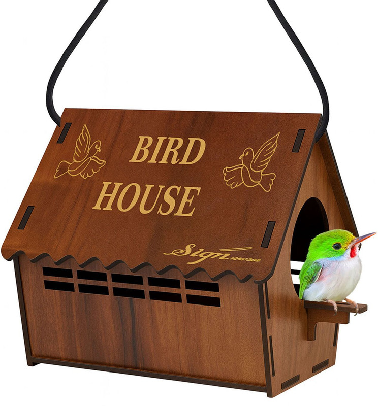 SIGNAMIO BIRD HOUSE Window Bird Feeder Bird Feeder(Brown)