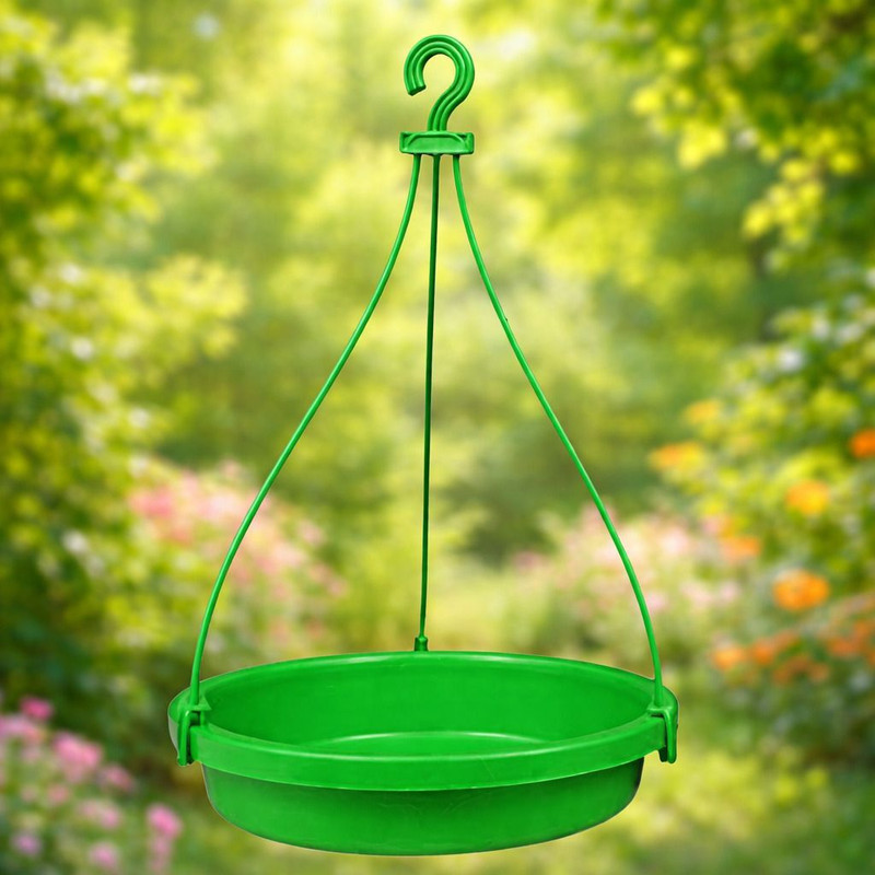 Sage Hanging Bird Water Feeder Bowl|Plastic Bird Bath| Outdoor Bird Water Tray Window Bird Feeder Bird Feeder(Green)